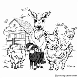 Colorful Kindergarten Farm Animals Coloring Pages 4