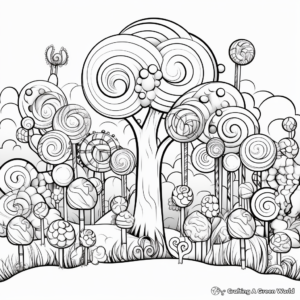 Colorful Lollipop Forest Coloring Sheets 1