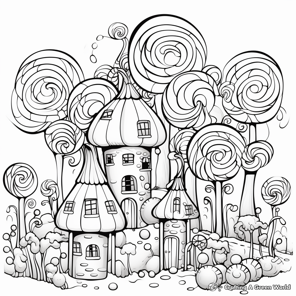 Colorful Lollipop Forest Coloring Sheets 2