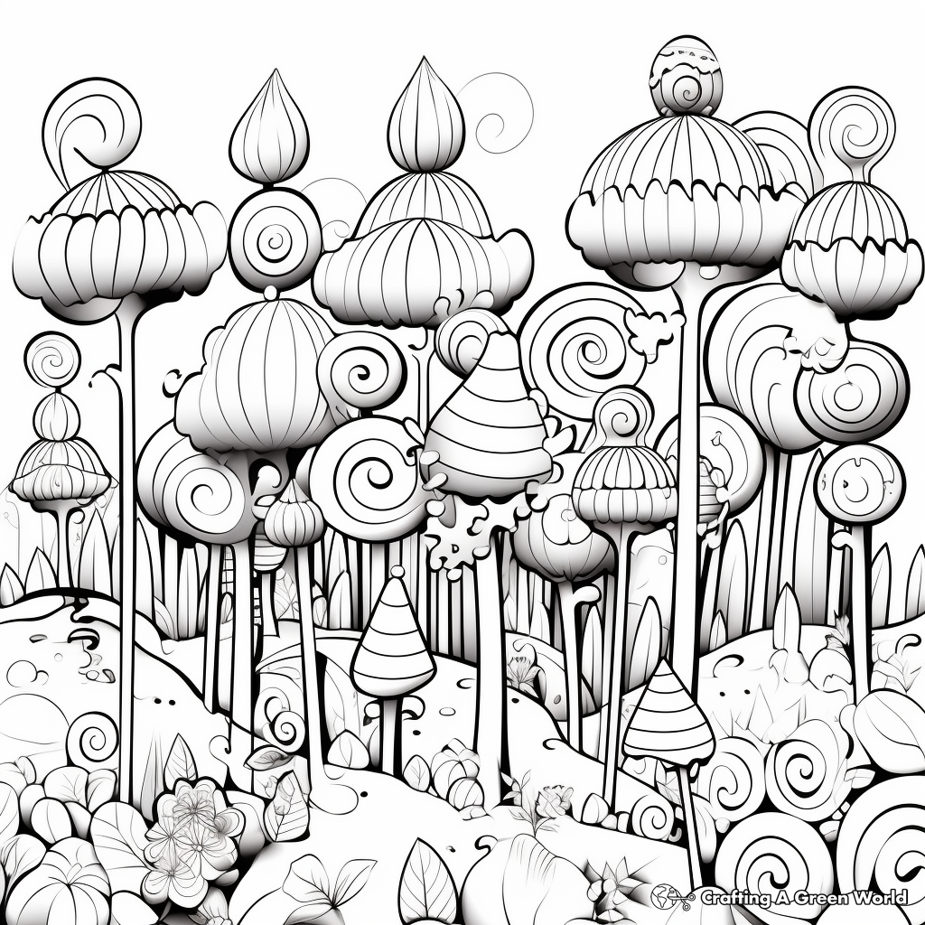 Colorful Lollipop Forest Coloring Sheets 3