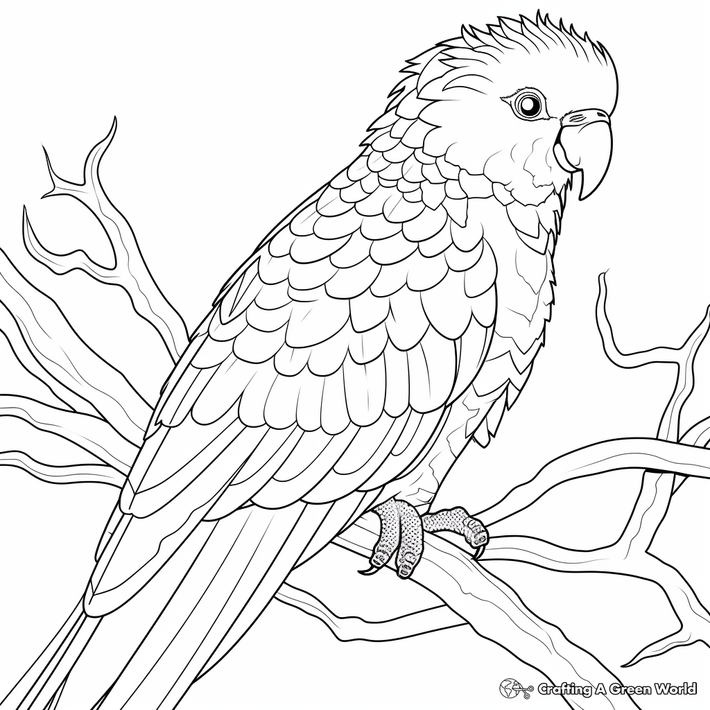 Colorful Lorikeet Parrot Coloring Pages 1