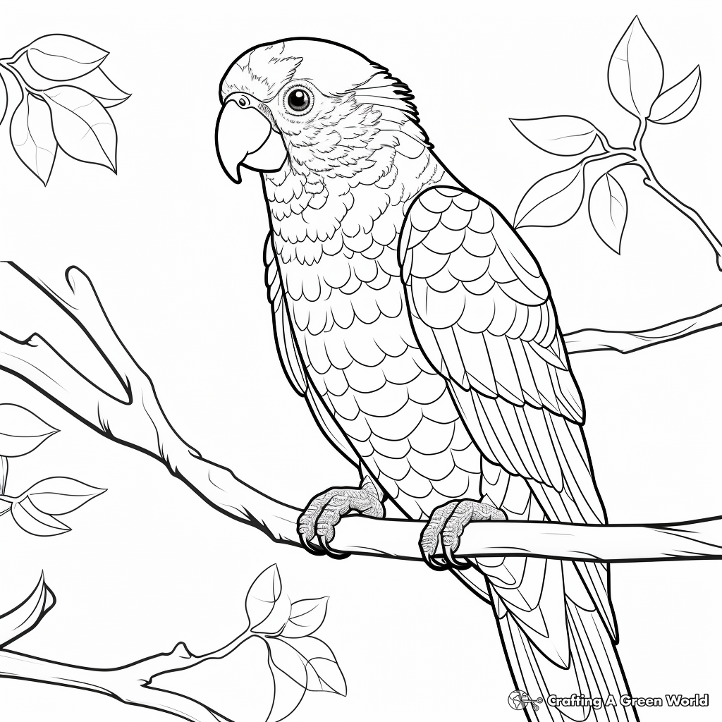 Colorful Lorikeet Parrot Coloring Pages 3