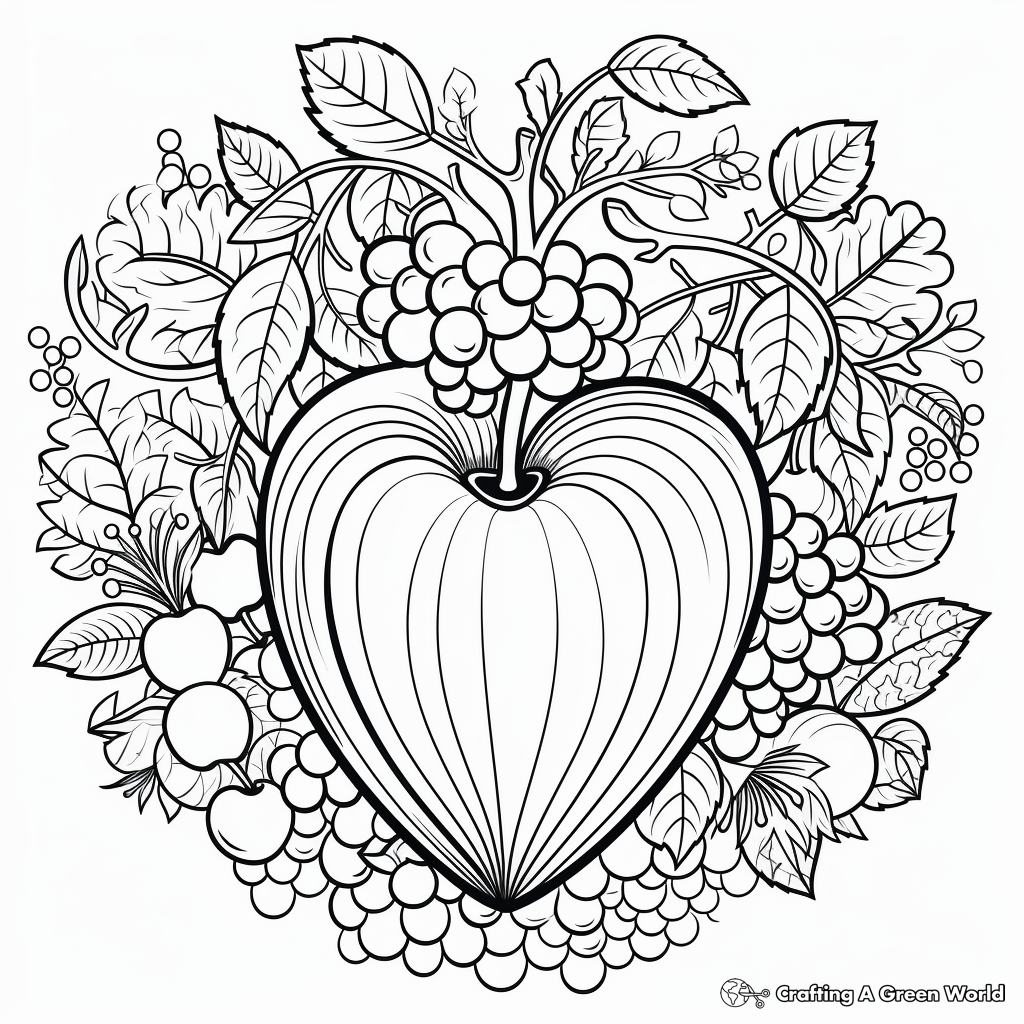 Colorful 'Love' Fruit of the Spirit Coloring Pages 1