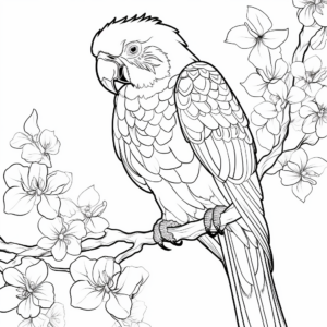 Colorful Macaw Bird Coloring Pages 1