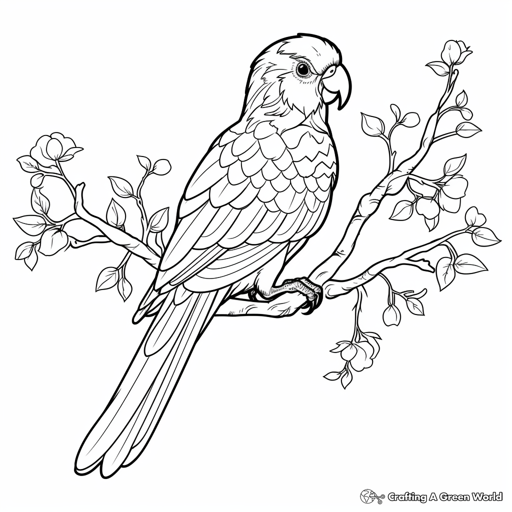 Colorful Macaw Bird Coloring Pages 3