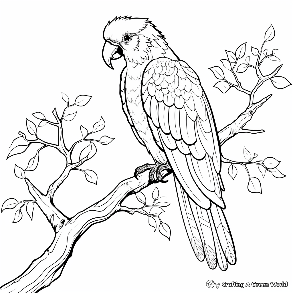 Colorful Macaw Bird Coloring Pages 4