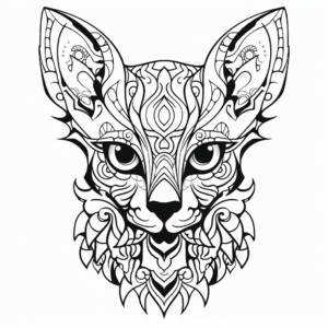 Colorful Mandala style Sphynx Cat Coloring Pages 4