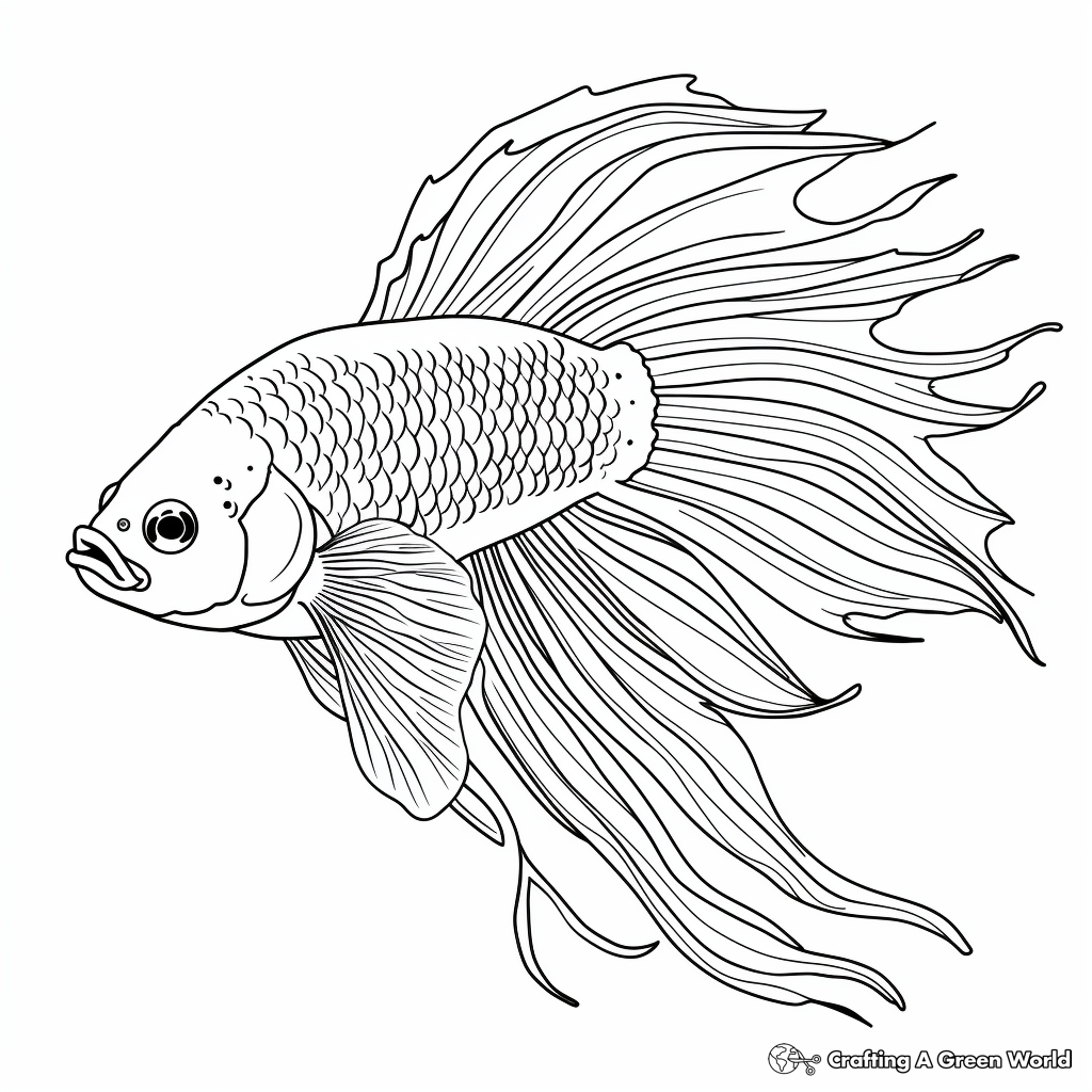 Colorful Marble Betta Fish Printable Pages 2