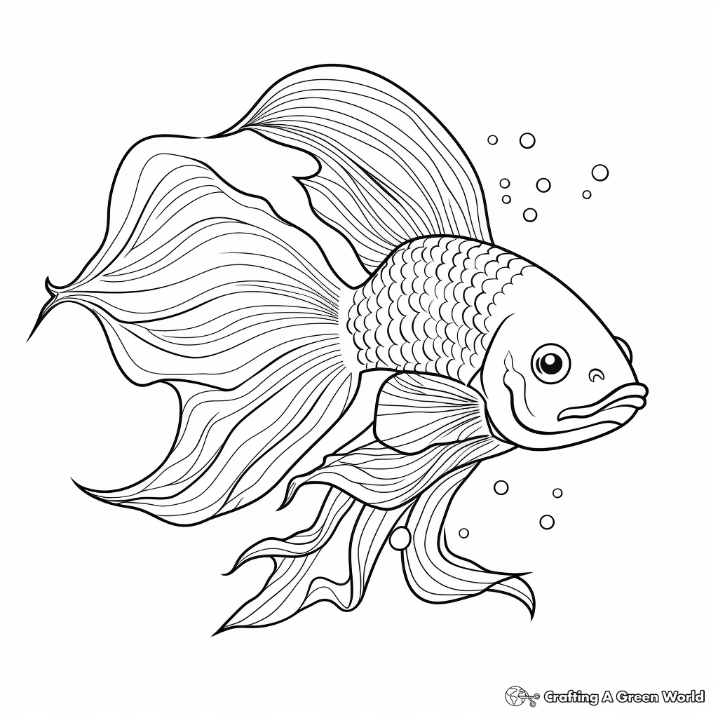 Colorful Marble Betta Fish Printable Pages 4