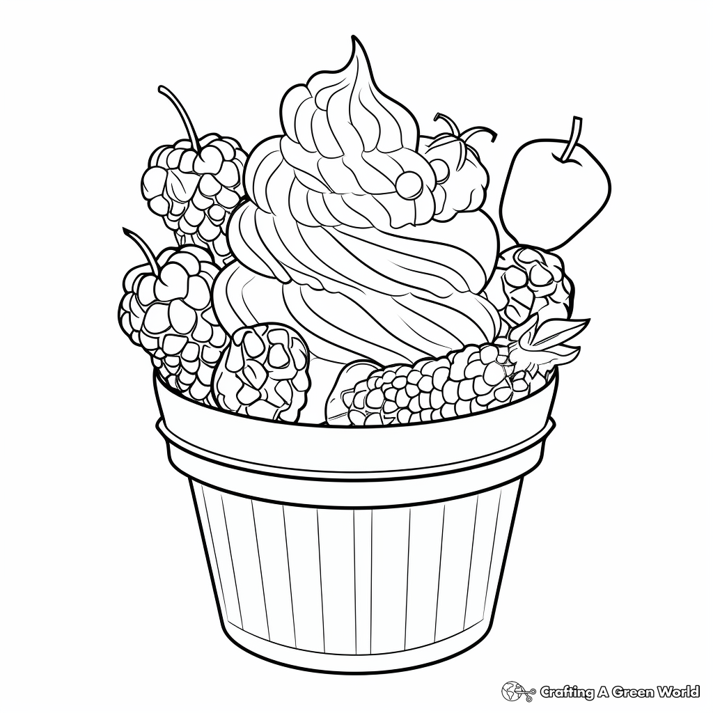 Colorful Mixed Fruit Ice Cream Coloring Pages 4