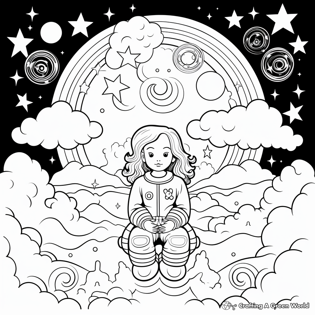 Colorful Nebula Coloring Pages for Mindful Meditation 3