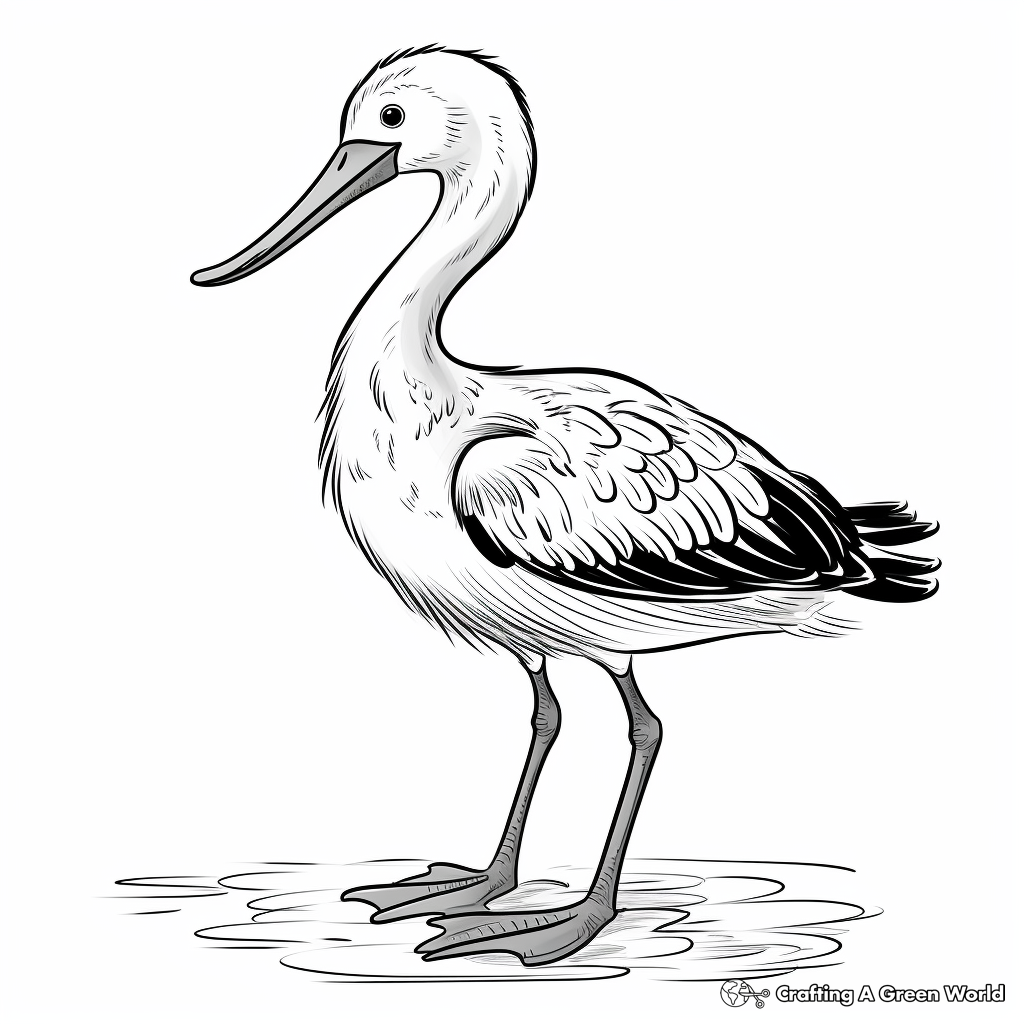 Colorful Painted Stork Coloring Pages 2