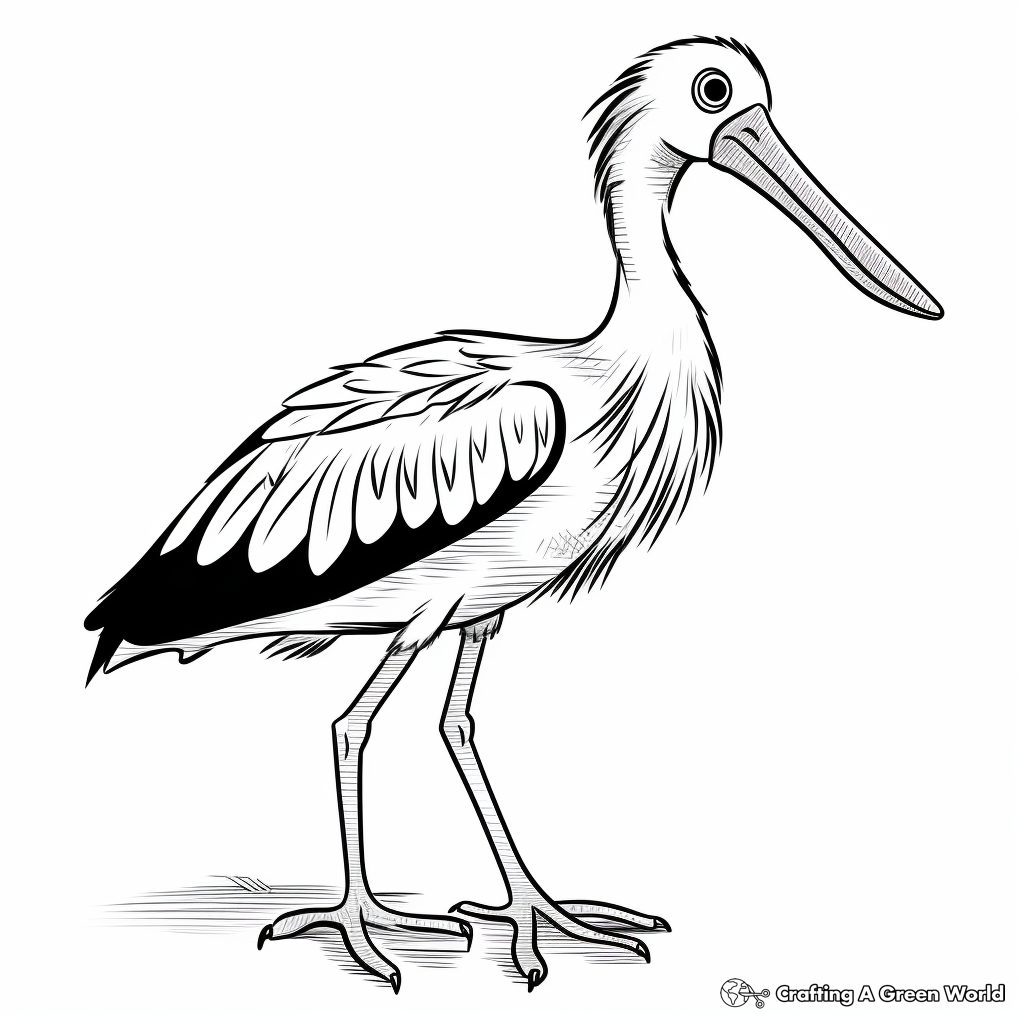 Colorful Painted Stork Coloring Pages 3