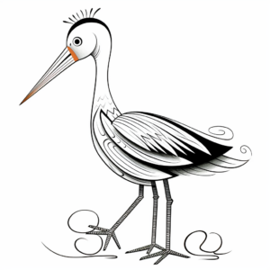 Colorful Painted Stork Coloring Pages 4