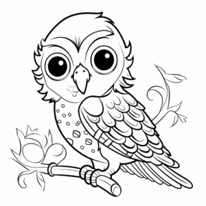 Colorful Parakeet Coloring Pages for Children 1