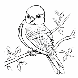 Colorful Parakeet Coloring Pages for Children 2