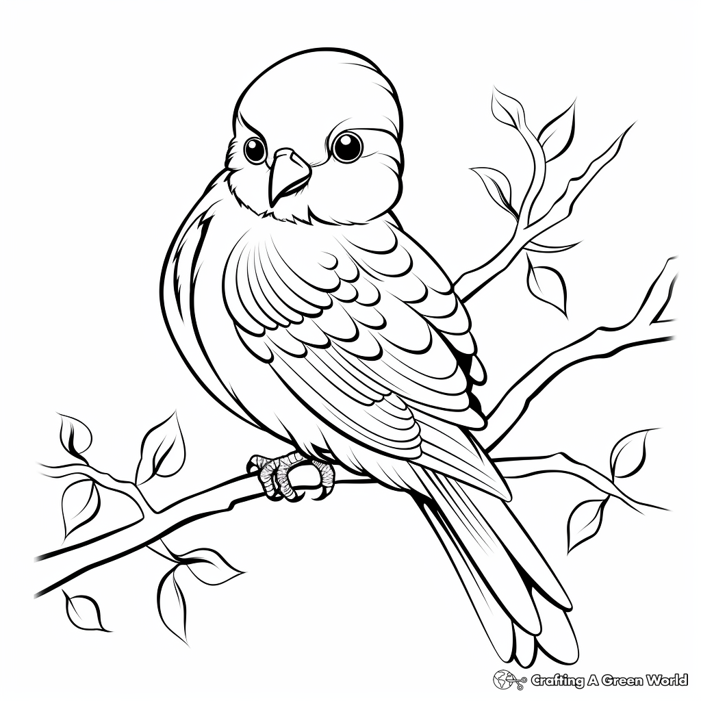 Colorful Parakeet Coloring Pages for Children 2