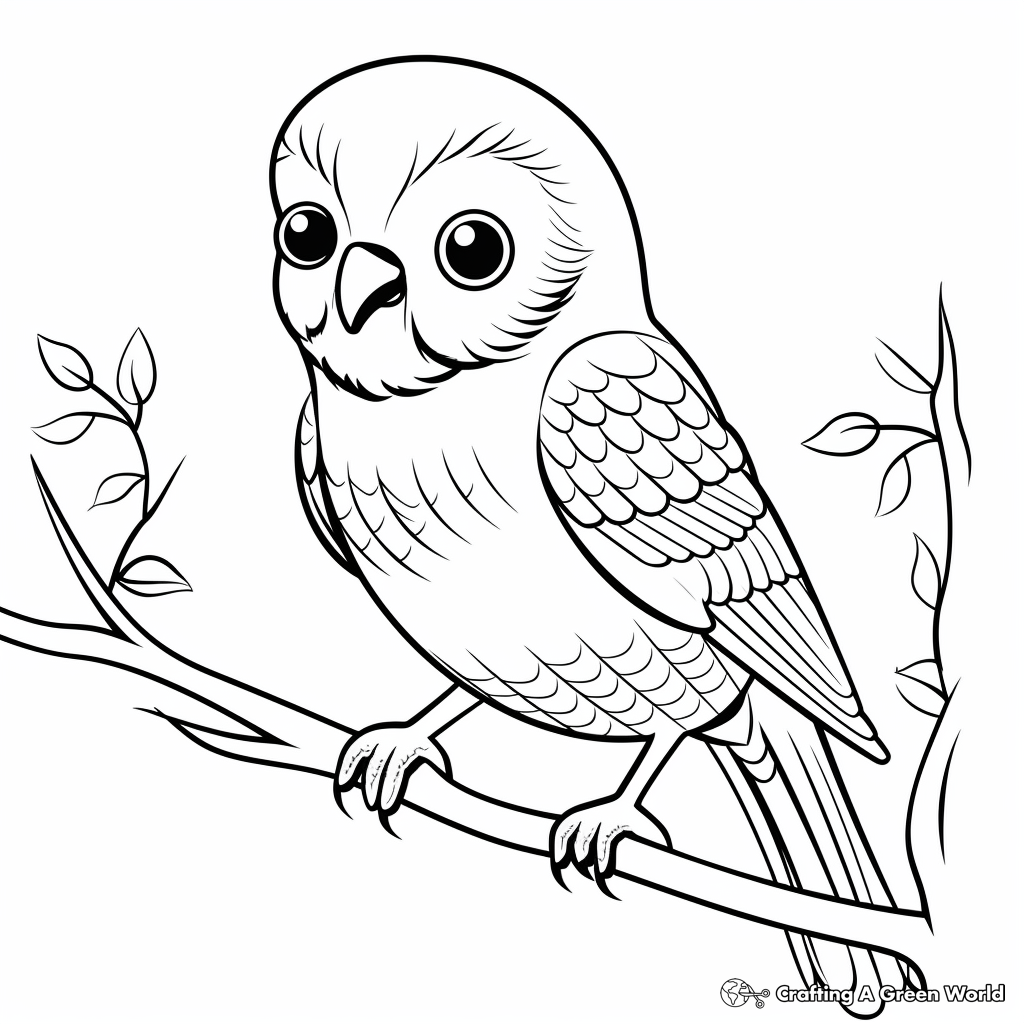 Colorful Parakeet Coloring Pages for Children 3