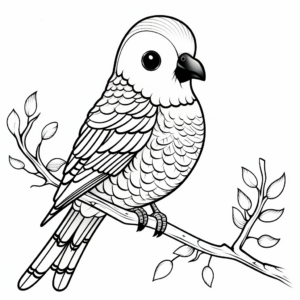 Colorful Parakeet Coloring Pages for Children 4