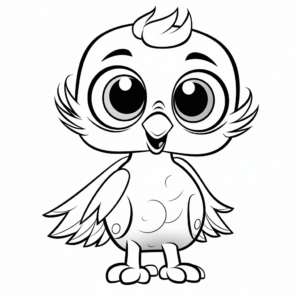 Colorful Parrot with Big Eyes Coloring Pages 3
