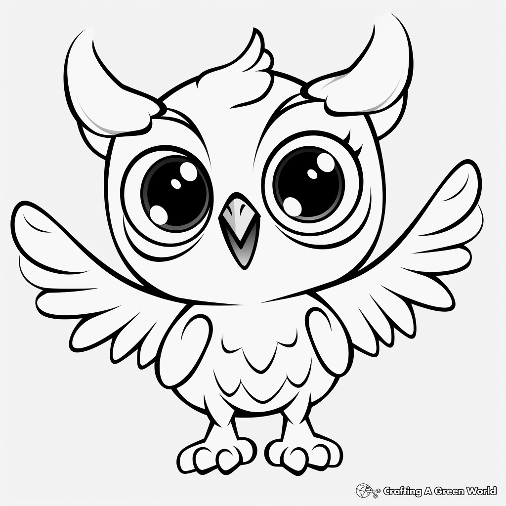 Colorful Parrot with Big Eyes Coloring Pages 4