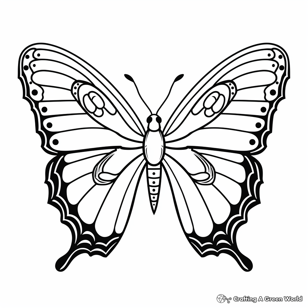 Colorful Peacock Butterfly Coloring Pages 1