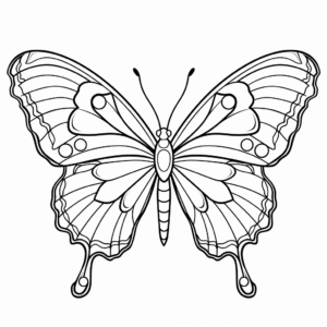 Colorful Peacock Butterfly Coloring Pages 3