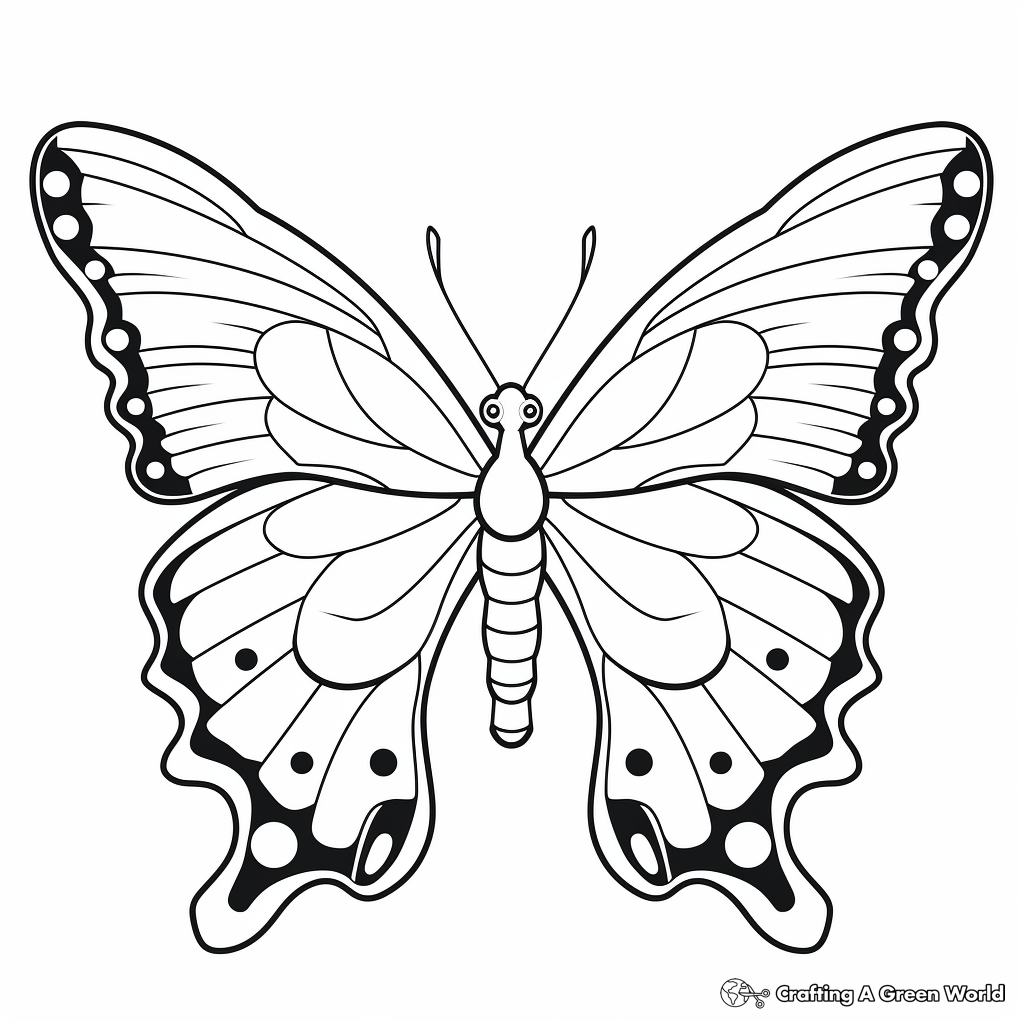 Colorful Peacock Butterfly Coloring Pages 4