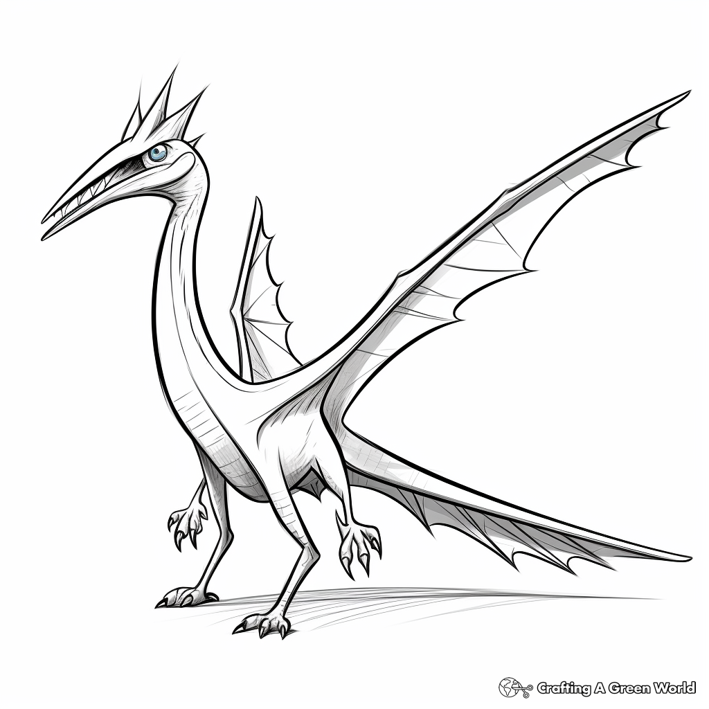 Colorful Pterodactyl Wingspan Coloring Pages 2