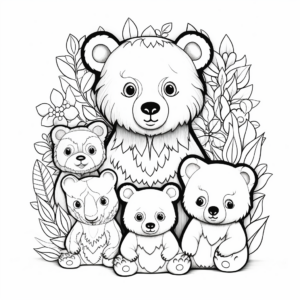 Colorful Rainbow Bears Coloring Pages 2