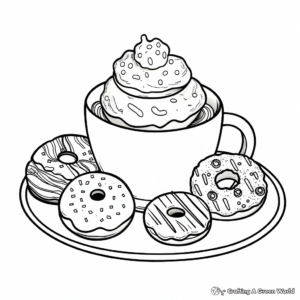 Colorful Rainbow Donut Coloring Pages 3