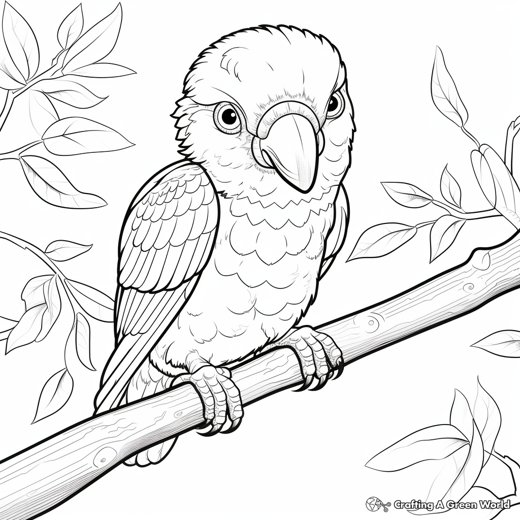 Colorful Rainbow Lorikeet Coloring Pages 1