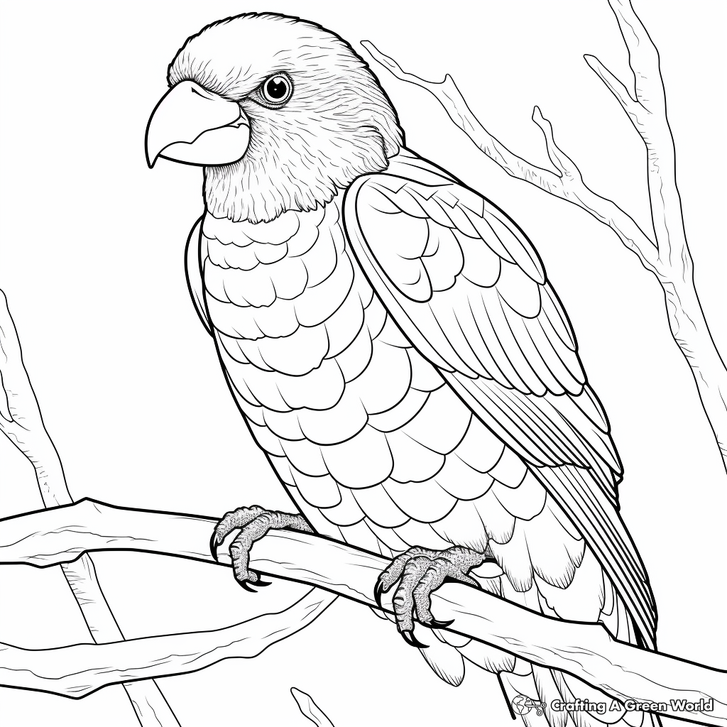 Colorful Rainbow Lorikeet Coloring Pages 4
