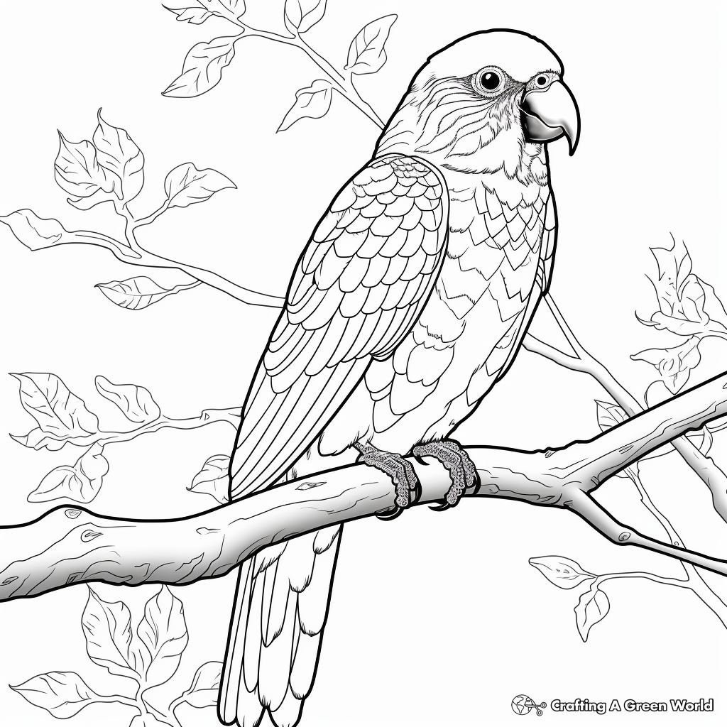 Colorful Rainbow Lorikeet Macaw Coloring Pages 1