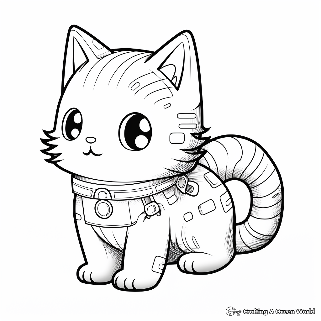 Colorful Rainbow Nyan Cat Coloring Pages 3