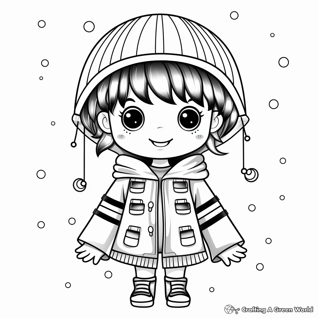 Colorful Rainbow Raincoat Coloring Pages 2