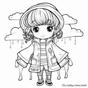 Colorful Rainbow Raincoat Coloring Pages 3
