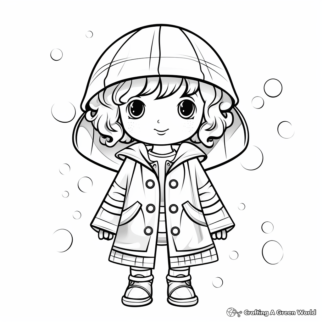 Colorful Rainbow Raincoat Coloring Pages 4