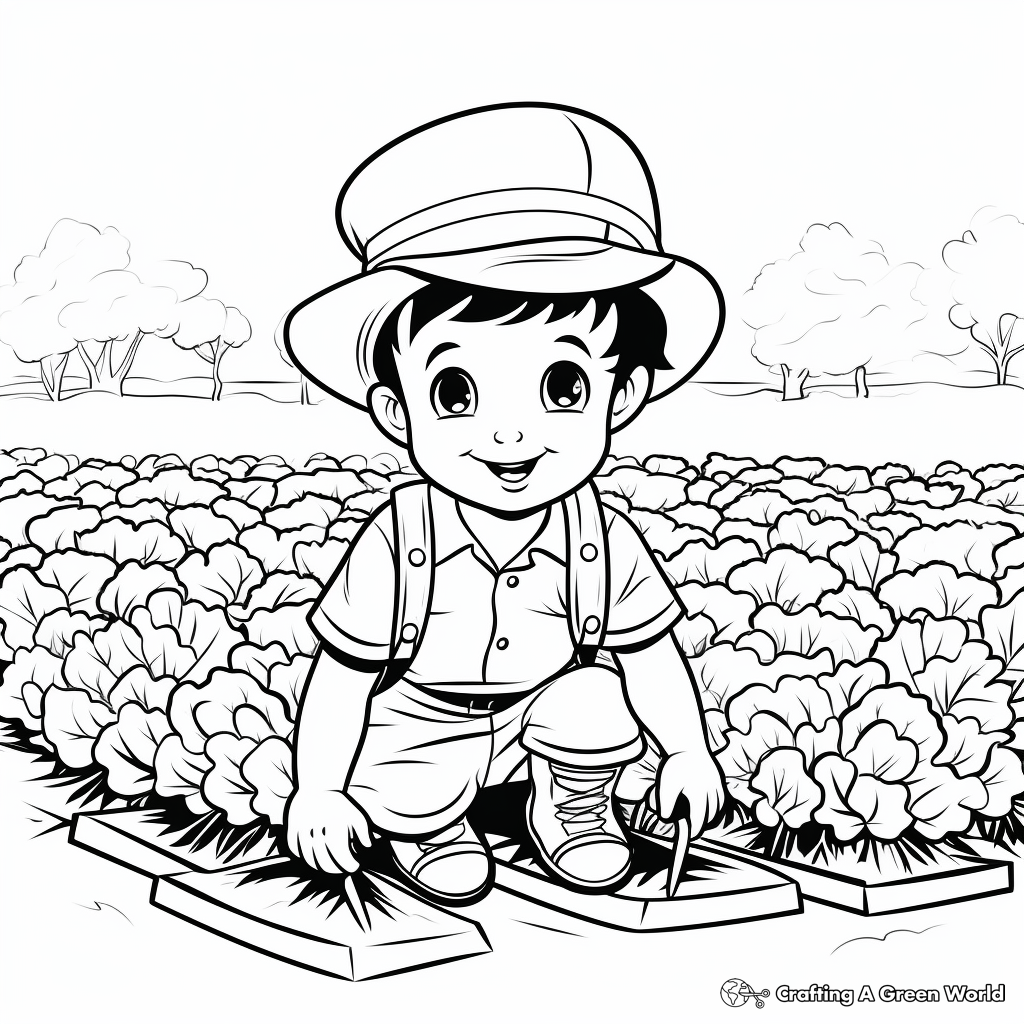 Colorful Spinach Garden Coloring Pages 2