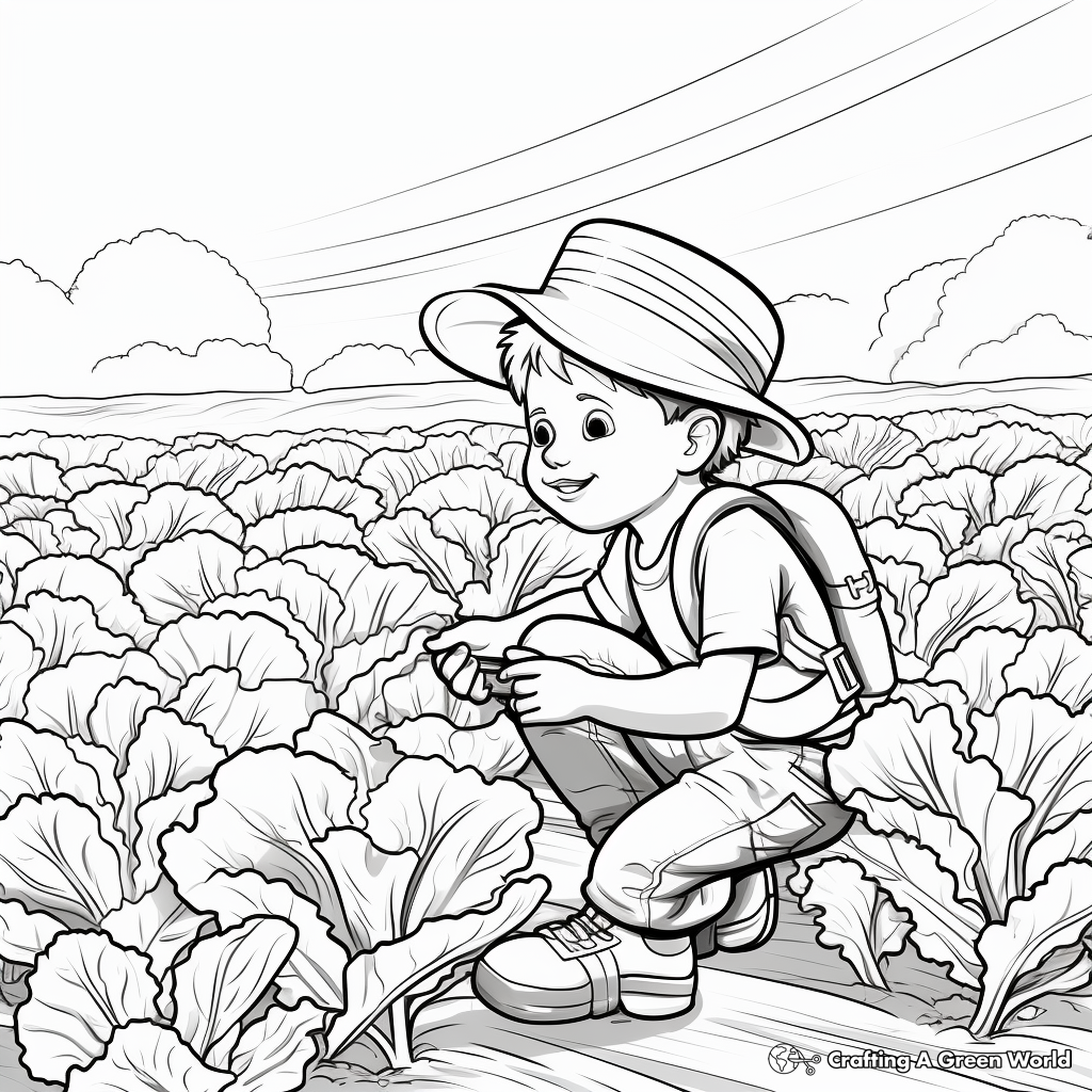Colorful Spinach Garden Coloring Pages 3