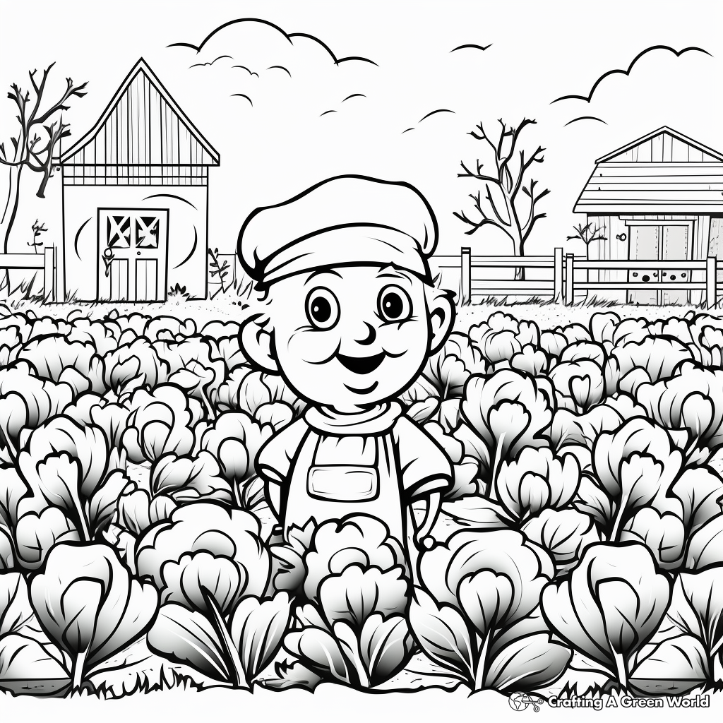 Colorful Spinach Garden Coloring Pages 4