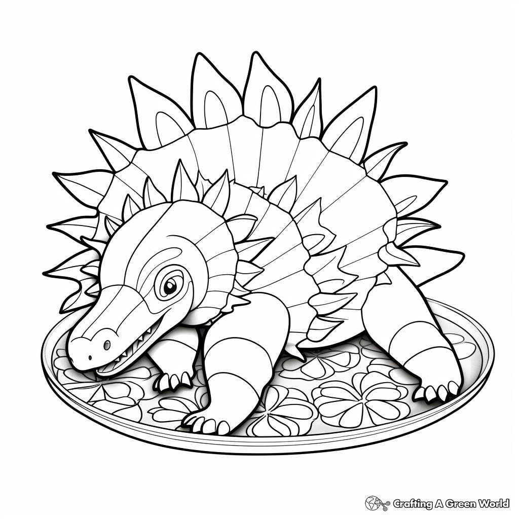 Colorful Stegosaurus Plates Coloring Pages 1