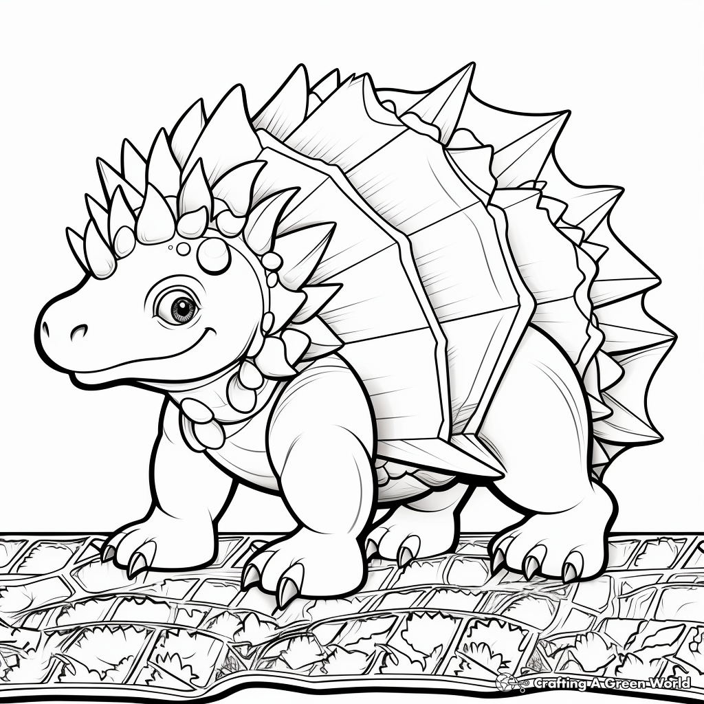 Colorful Stegosaurus Plates Coloring Pages 3
