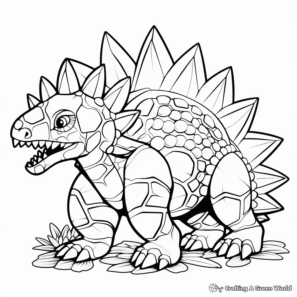 Colorful Stegosaurus Plates Coloring Pages 4