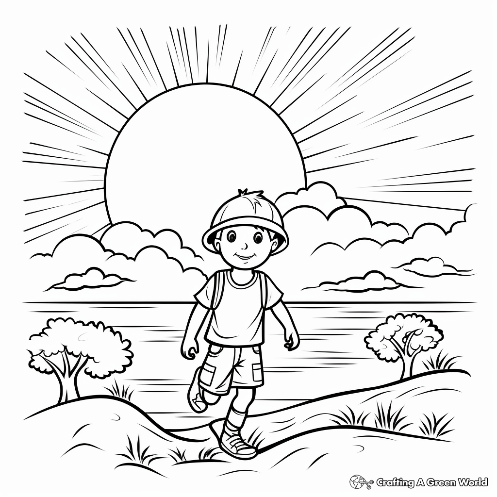 Colorful Sunset Coloring Pages 4
