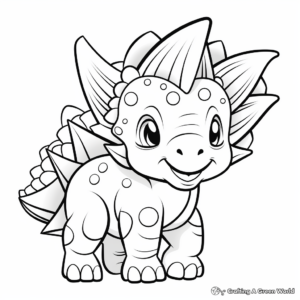 Colorful Triceratops Dinosaur Coloring Pages 2