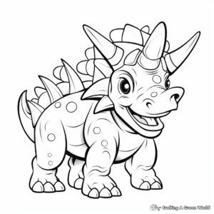 Colorful Triceratops Dinosaur Coloring Pages 4