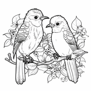Colorful Tropical Birds Coloring Pages 4