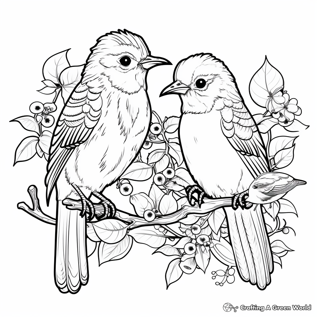 Colorful Tropical Birds Coloring Pages 4