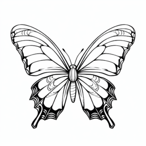 Colorful Tropical Butterfly Coloring Pages 2